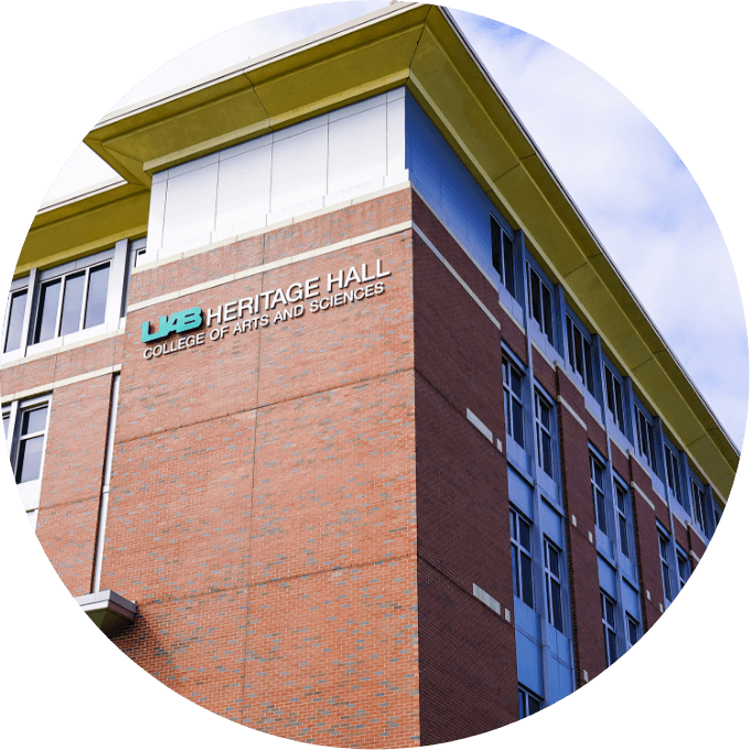 Lumen student apartments, view of UAB's Heritage Hall